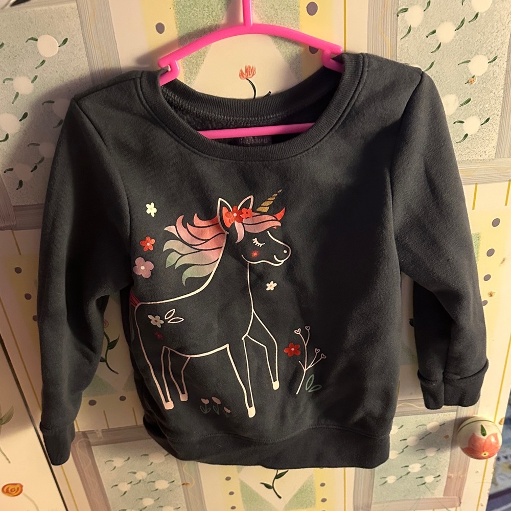 Unicorn Graphic Toddlers Sweatshirt - Blackish Gray